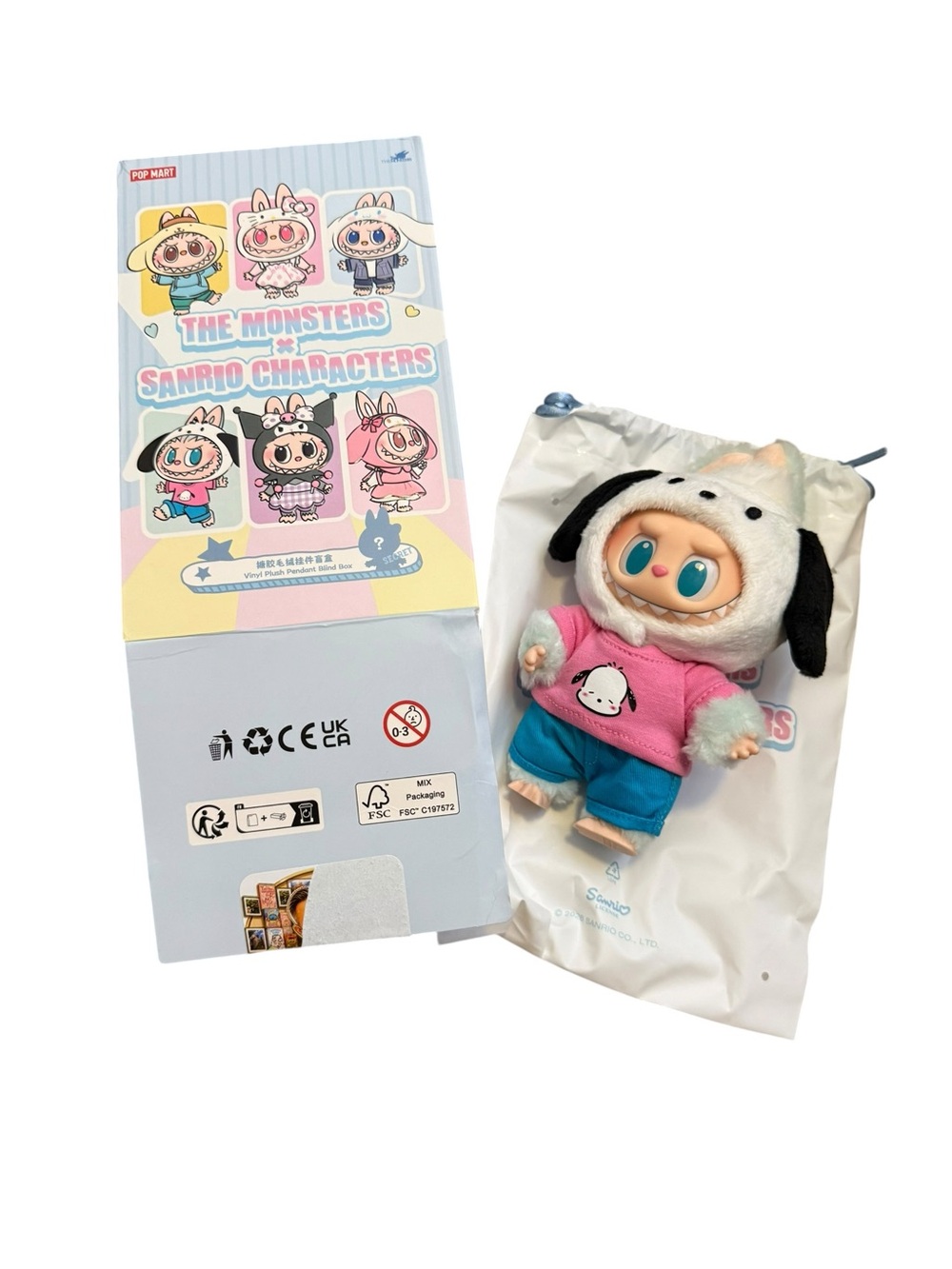 Pop Mart The Monsters x Sanrio Pochacco Vinyl Plush Pendant Labubu Figure w/ Box